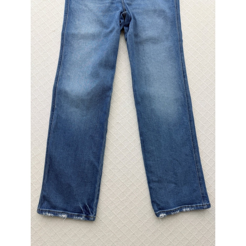 Good American Good Curve Straight Jeans Indigo338 High Rise Distressed 4 / 27 - Picture 7 of 11